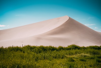 绿地附近的荒山